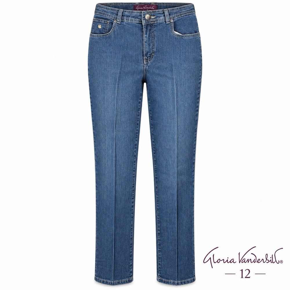 Gloria Vanderbilt Womens Jeans Size 12 Medium Wash Straight Leg Front Seam Denim